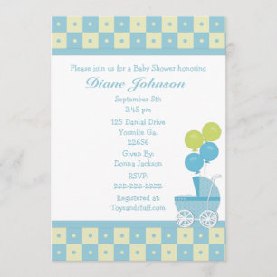 Baby Carriage Baby Shower Invitations
