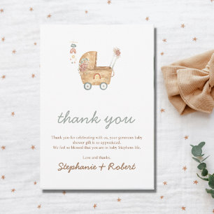  Baby Carriage Baby Shower Thank You Card
