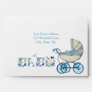 Baby Carriage Boy Baby Shower Oh Baby Envelope