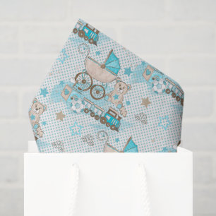 Baby Carriage Boy Tissue Paper