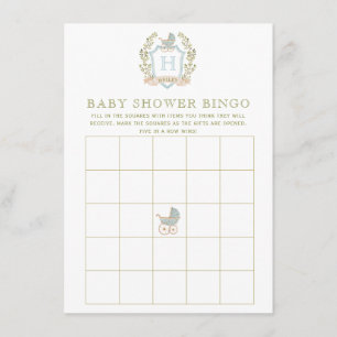 Baby Carriage Crest Baby Shower Bingo Game Enclosure Card