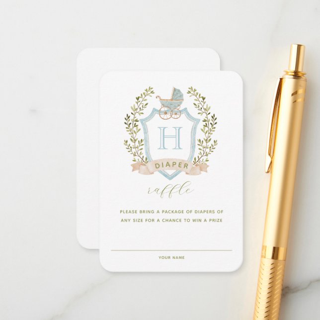 Baby Carriage Crest | Diaper Raffle Enclosure  (Front/Back In Situ)