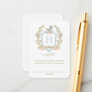 Baby Carriage Crest Diaper Raffle Enclosure Card