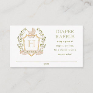 Baby Carriage Crest Diaper Raffle Enclosure Card
