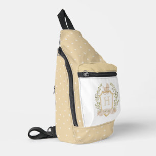 Baby Carriage Crest Monogram Neutral Baby Sling Bag
