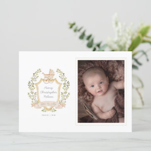 Baby Carriage Crest Neutral Announcement