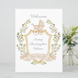 Baby Carriage Crest   Neutral Hospital Sign Announcement