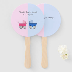 Baby Carriage Gender Reveal Baby Shower Hand Fan
