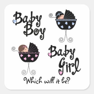 Baby Carriage Gender Reveal Stickers