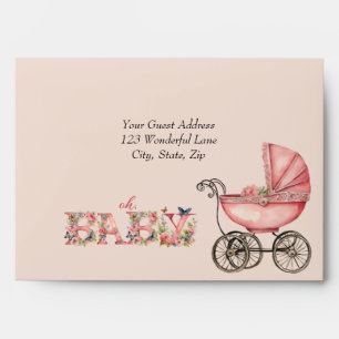 Baby Carriage Girls Baby Shower Oh Baby Envelope