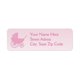 Baby Carriage in Pink Baby Shower Set