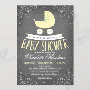 Baby Carriage Neutral Baby Shower Invitation