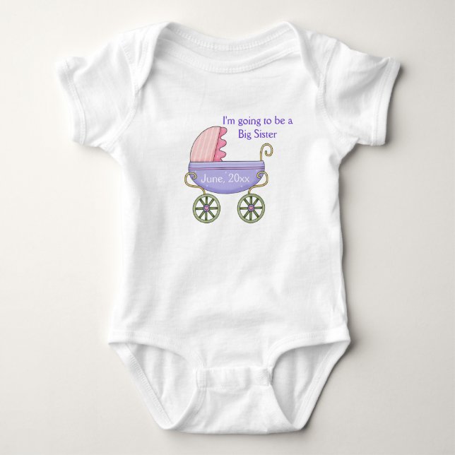 Baby Carriage Pink Infant Creeper (Front)