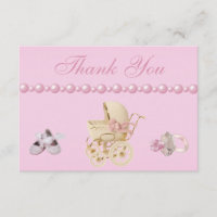 Baby Carriage, Shoes, Pacifier, Pearls Thank You