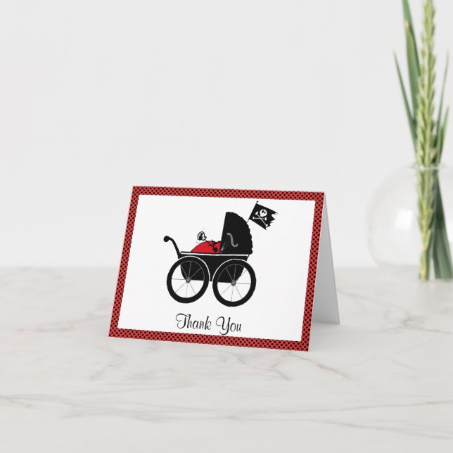 baby carriage, thank you card (Front)