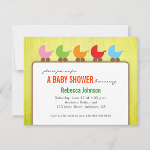 Baby Carriages Gender Neutral Baby Shower Invitation