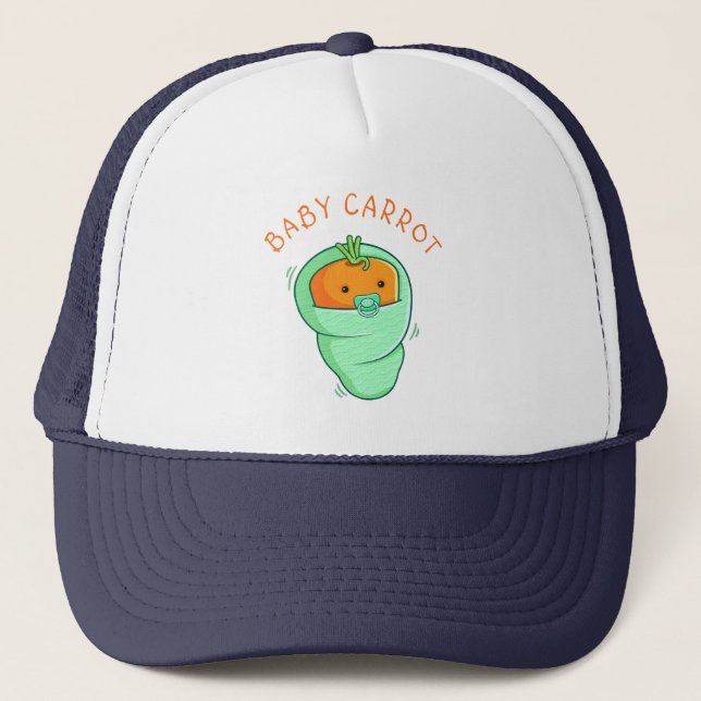 Baby Carrot Pun Trucker Hat (Front)