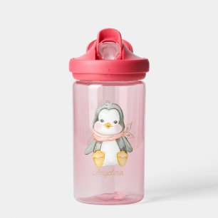 Baby Cartoon Penguin Personalised Water Bottle