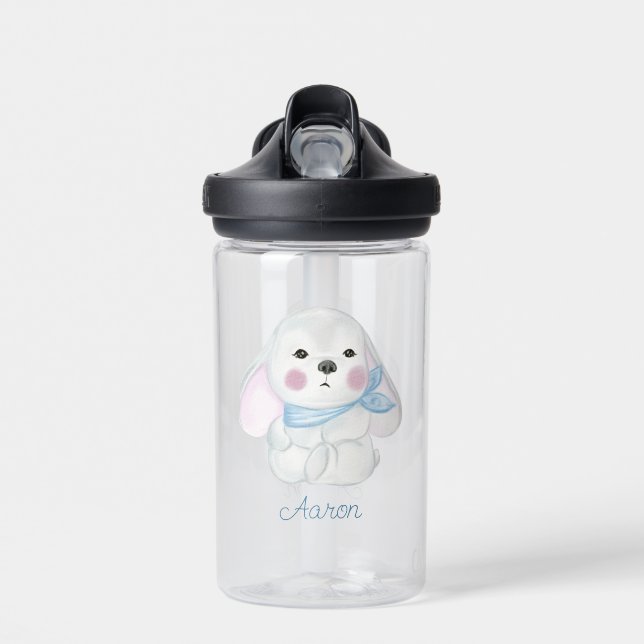 Baby Cartoon Rabbit Personalised   Water Bottle (Front)