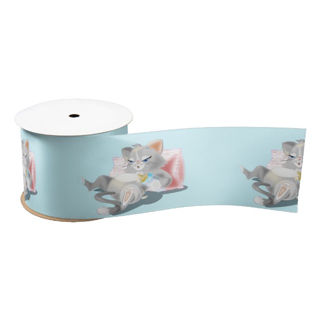 Baby Cat Ribbon - Your Colours - Text Satin Ribbon (Spool)