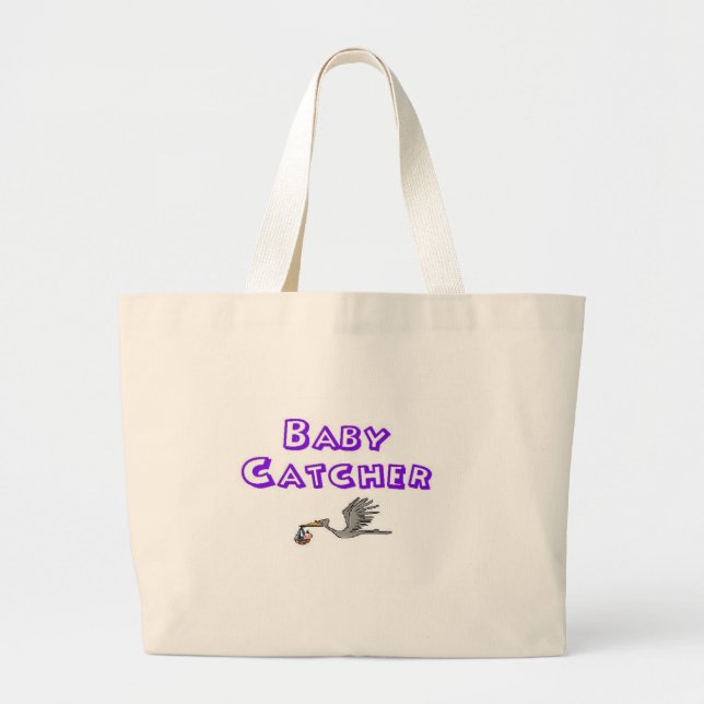 baby catcher large tote bag (Front)