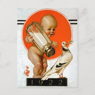 Baby Catching The Bird of Peace Postcard