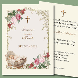 Baby Catholic Funeral Memorial Holy Card -
