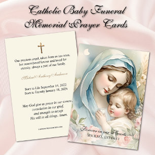 Baby Catholic Funeral Memorial Holy Card -