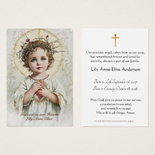 Baby Catholic Funeral Memorial Holy Card -