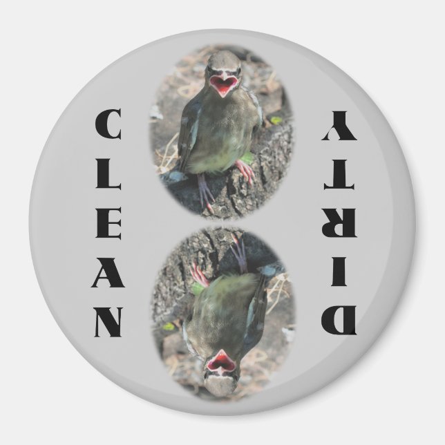 Baby Cedar Waxwing Bird Dishwasher Magnet (Front)