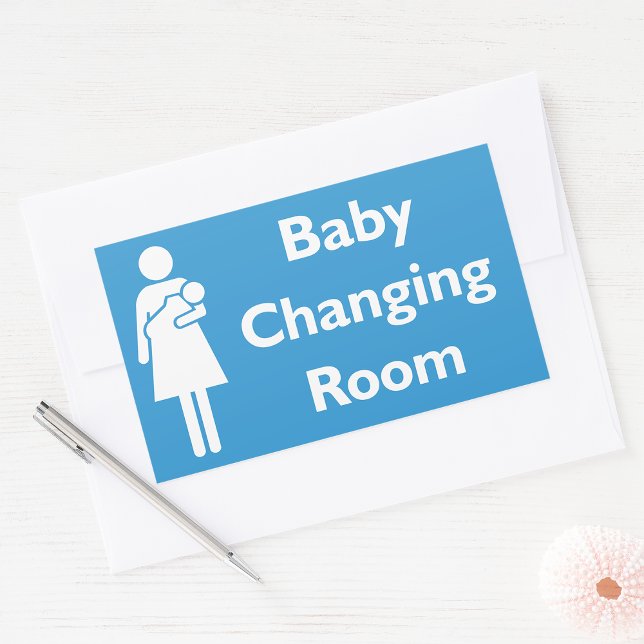 Baby Changing Room Sign Rectangular Sticker (Creator Uploaded)