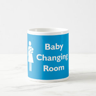 Baby Changing Room Sign with Parent and Infant  Coffee Mug