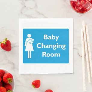 Baby Changing Room Sign with Parent and Infant  Napkin