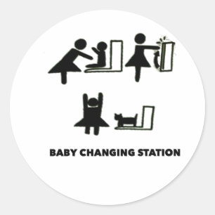 Baby Changing Station  T-Shirt Classic Round Sticker