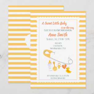 Baby charms pin Baby Shower Invitation
