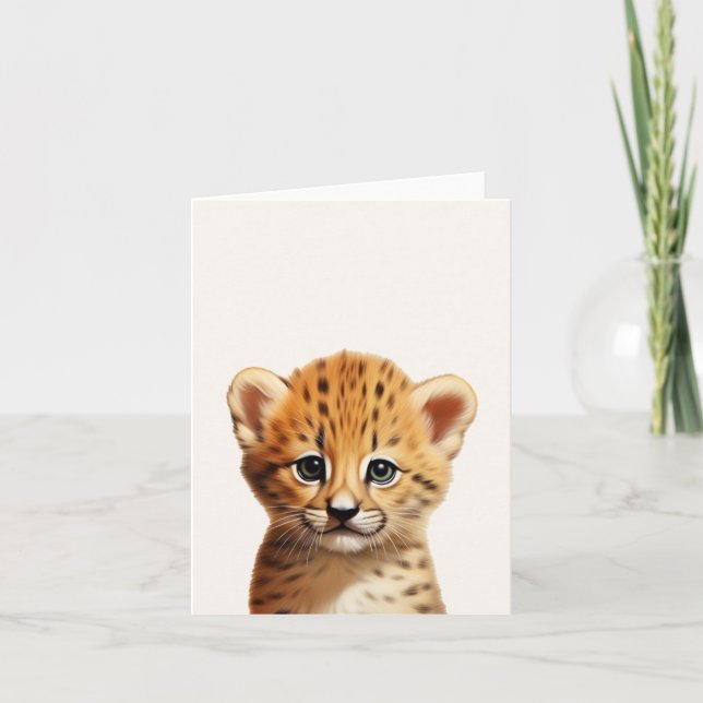 Baby Cheetah Portrait Card (Front)