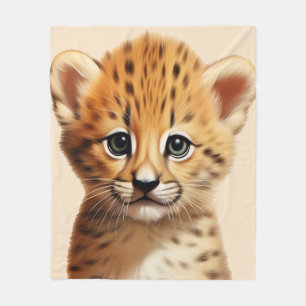 Baby Cheetah Portrait Fleece Blanket