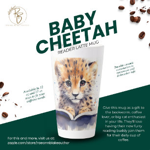 Baby Cheetah Reader Latte Mug