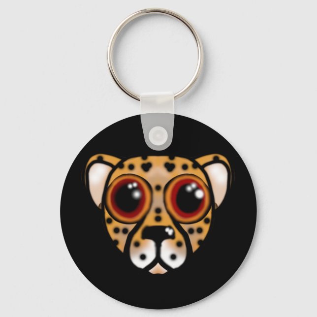Baby Cheetah Stare Keychain (Front)