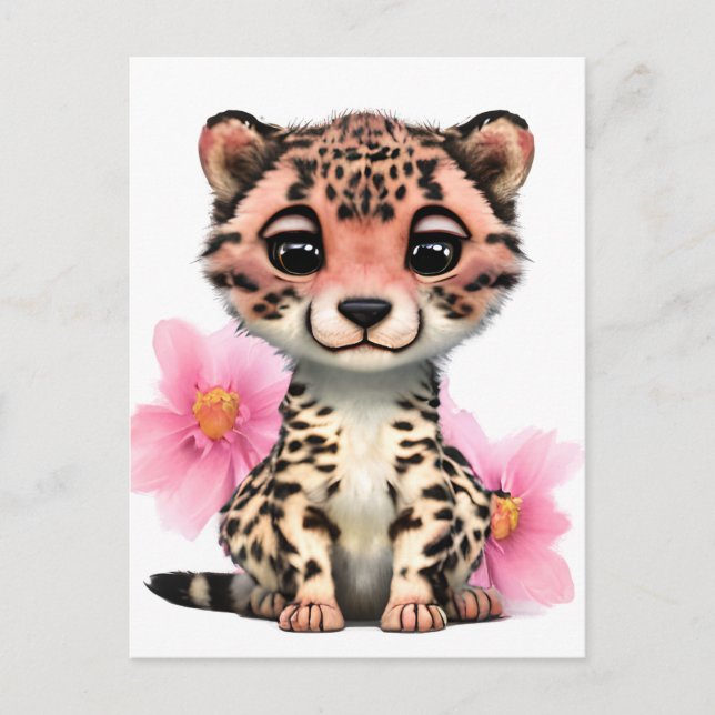 Baby cheetahs, also known as cubs, are some of the postcard (Front)