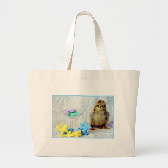 Baby Chick 2 Large Tote Bag (Front)