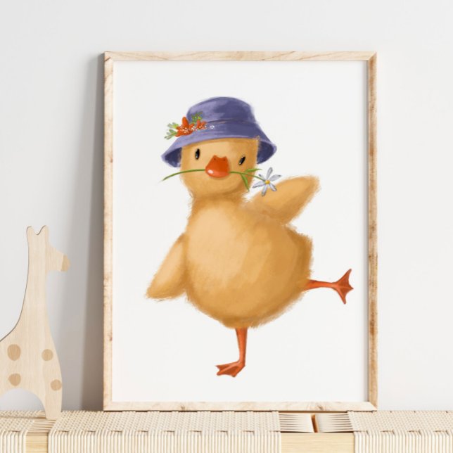 Baby Chick Floral Hat Print | Chick Watercolor (Creator Uploaded)