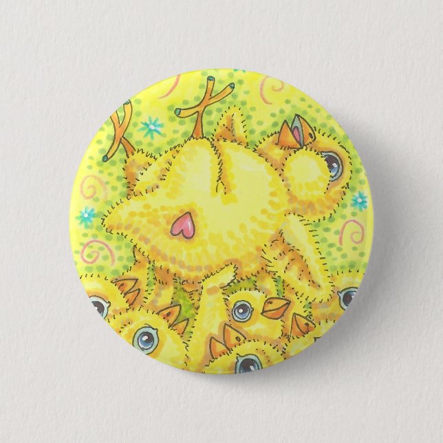 BABY CHICK ROCK & ROLL SPRING MOSH PIT BUTTON Rnd (Front)