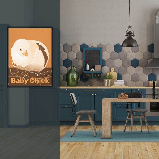 Baby Chick Sandy-Orange Kitchen Poster Print (Creator Uploaded)