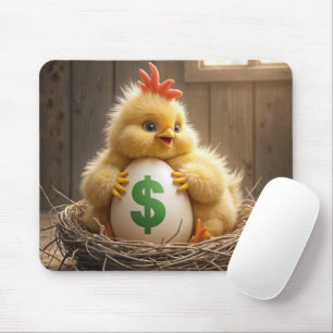 Baby Chick With an Expensive Egg Mouse Mat