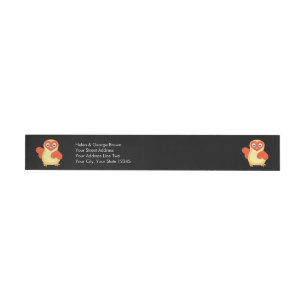 Baby Chicken - Cute Cartoon with Custom Text Wraparound Address Label
