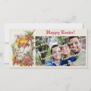 Baby Chicks and Roses Easter Photo Card