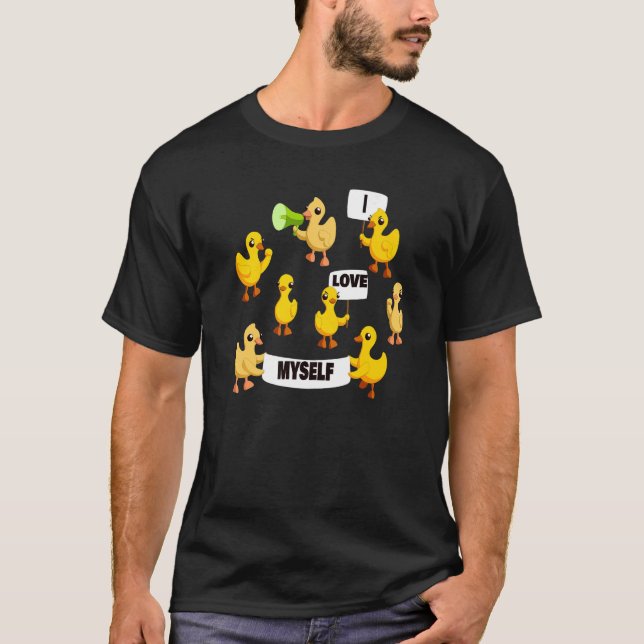 Baby chicks chickens, ducks protesting, I Love Mys T-Shirt (Front)