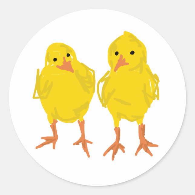 Baby Chicks Easter Peeps Painting Stickers (Front)