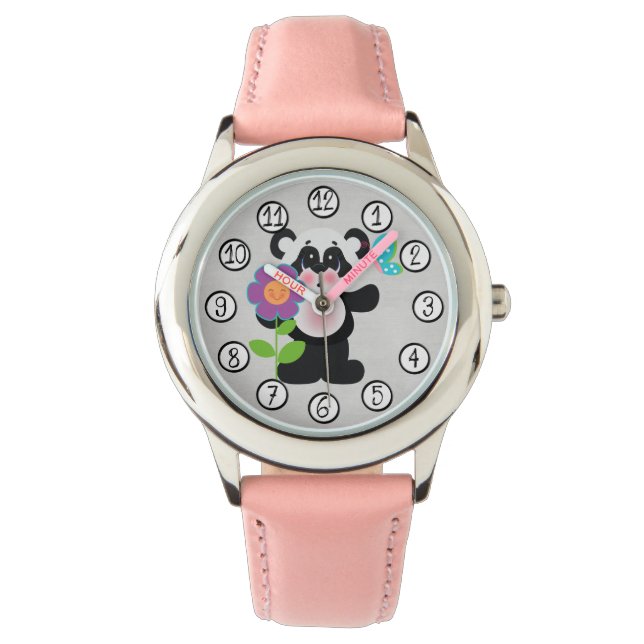 Baby Children Cute Panda Bear With Flower Watch (Front)